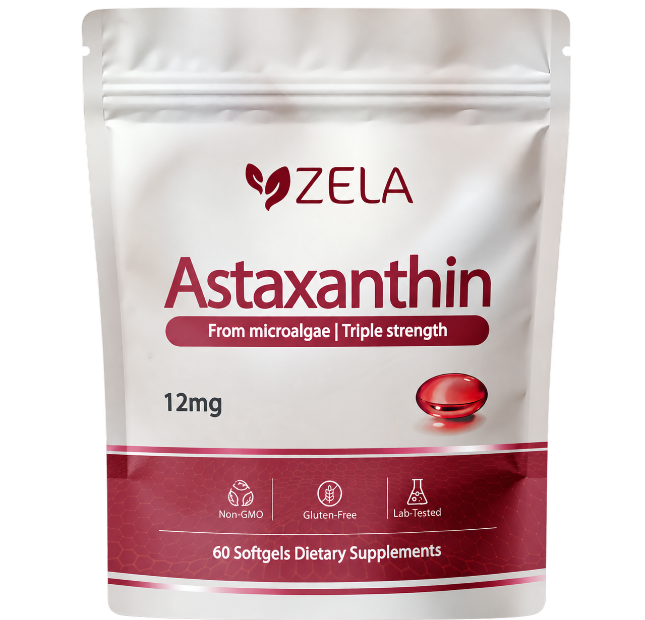 Zela Astaxanthin - 12mg Softgels