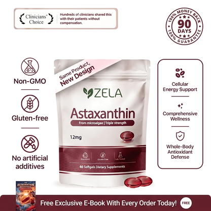 Zela Astaxanthin - Nature’s Most Powerful Antioxidant for Whole Body Support & Cellular Protection