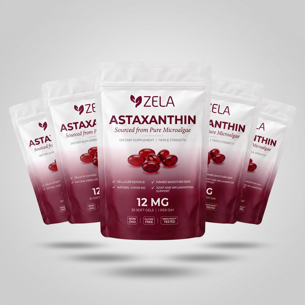 Zela Astaxanthin 12mg Soft Gels | Buy 3 Get 2 FREE