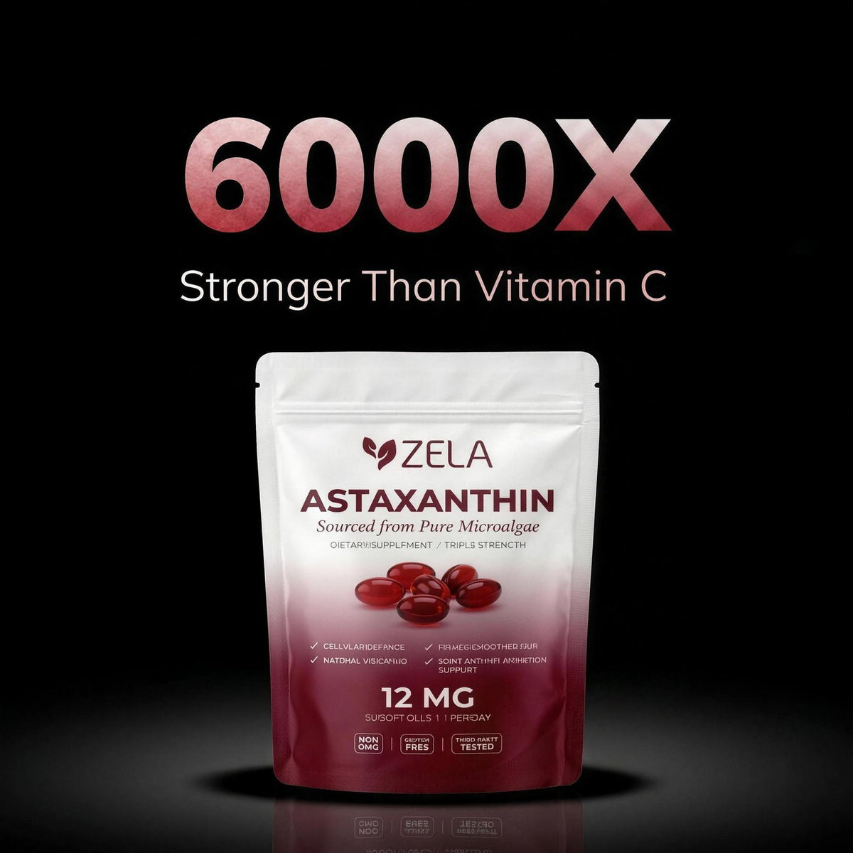 Antioxidant comparison graphic with pouch